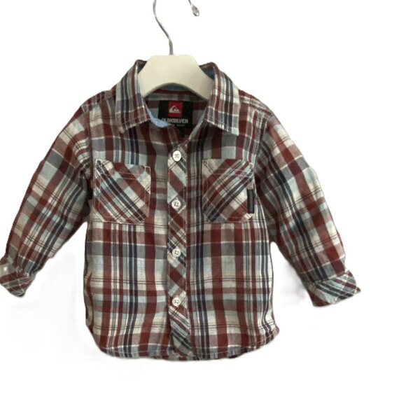 Quicksilver Plaid Button-Up Shirt size 12 Months - Picture 2 of 9